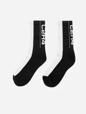 004 - Color-block Logo Socks