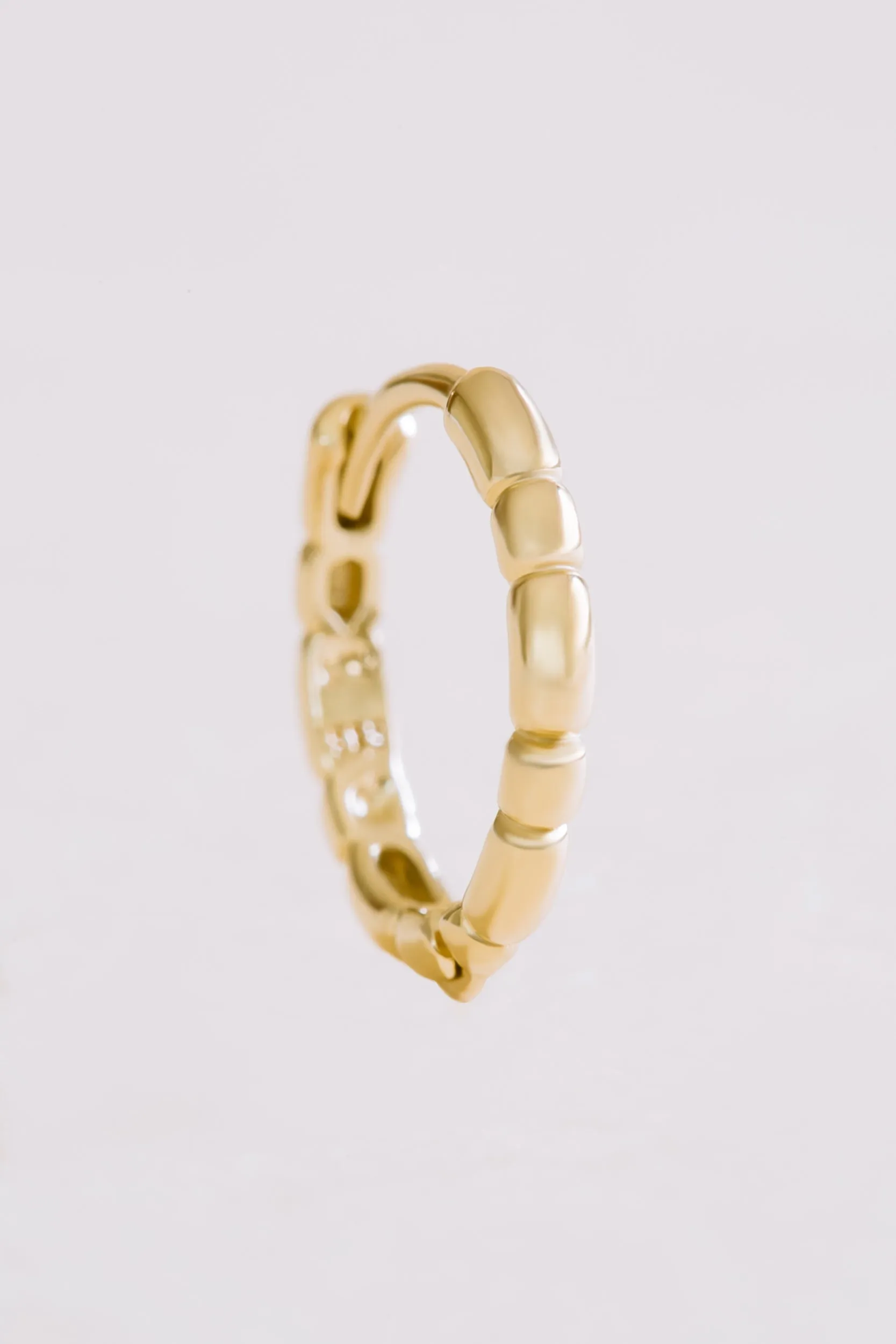 14K Solid Gold Jewelry Rope Shape Earring Hoop Ring