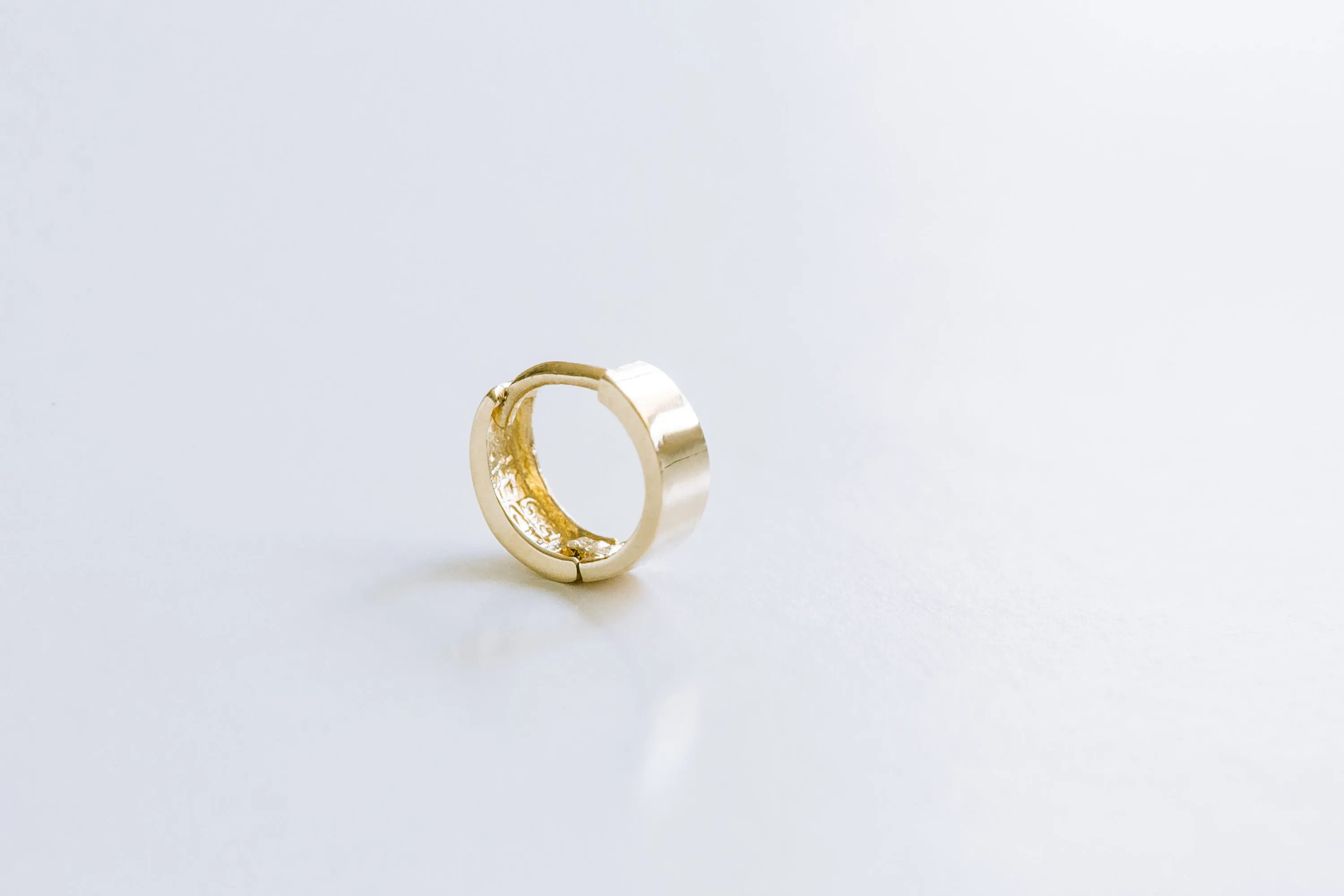 14K Solid Gold Jewelry Round Earring Hoop Ring