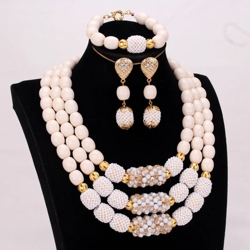 3 Layers African Artificial Coral Beads Jewelry