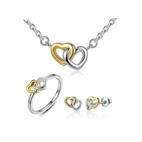 925 Sterling Silver Heart to Heart Jewelry Set