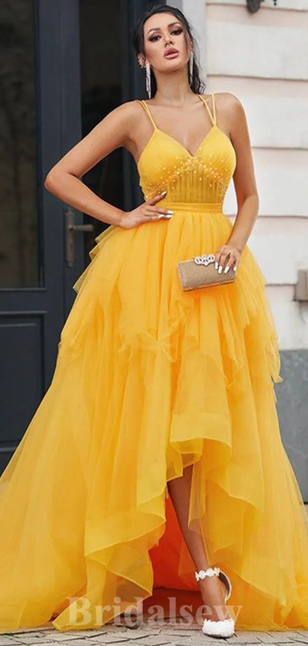 A-line High-Low Formal Best Stylish Princess Long Women Evening Prom Dresses PD743