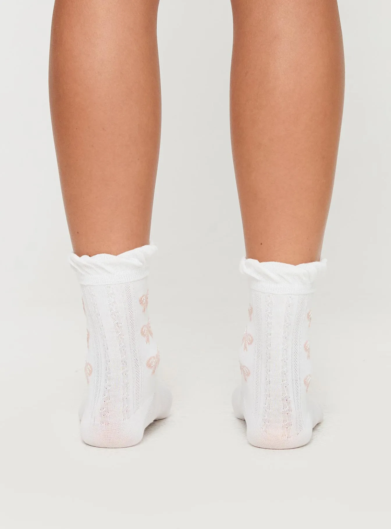 Ambrose Bow Socks White