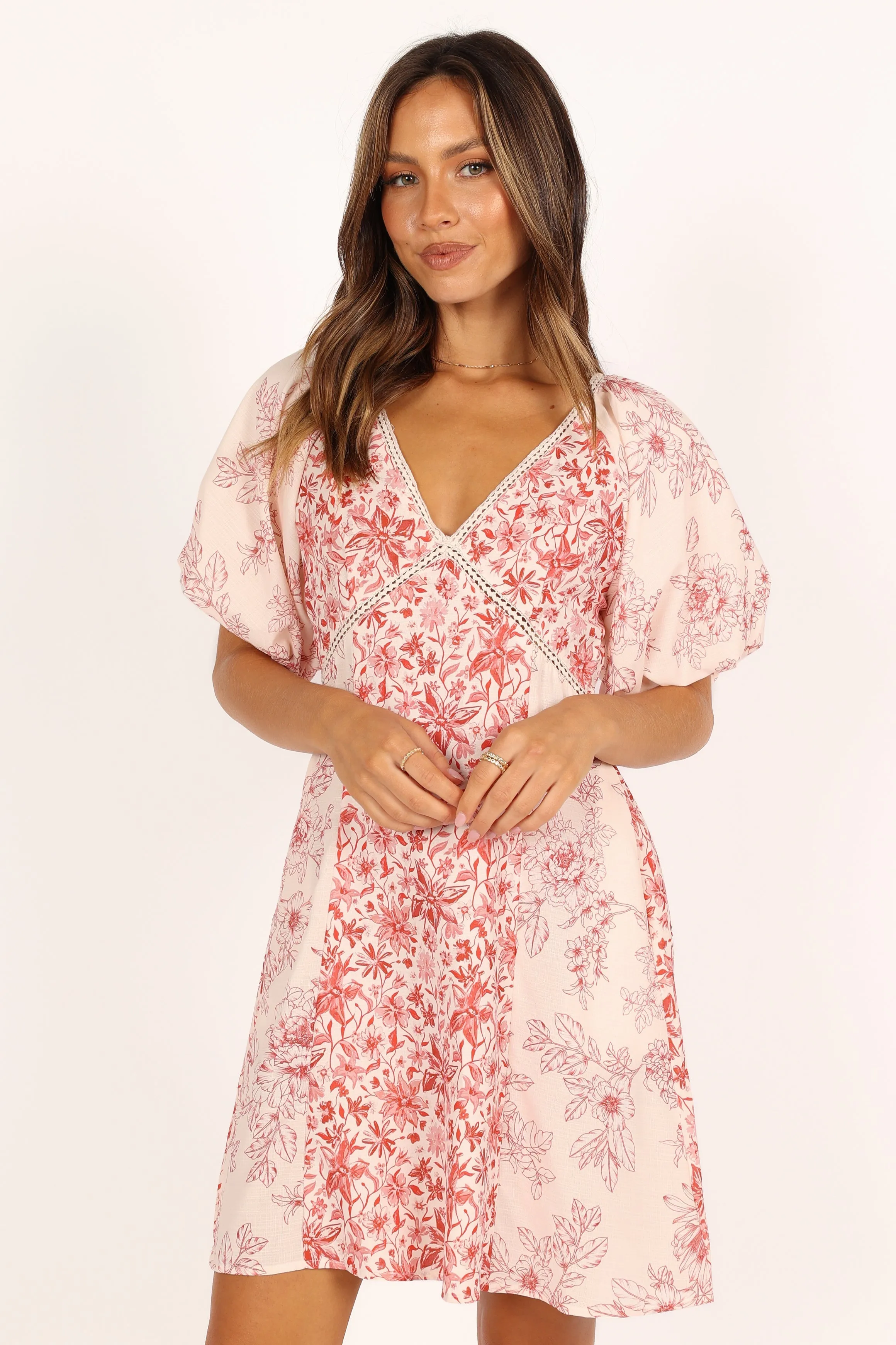 Amy Mini Dress - Red Print