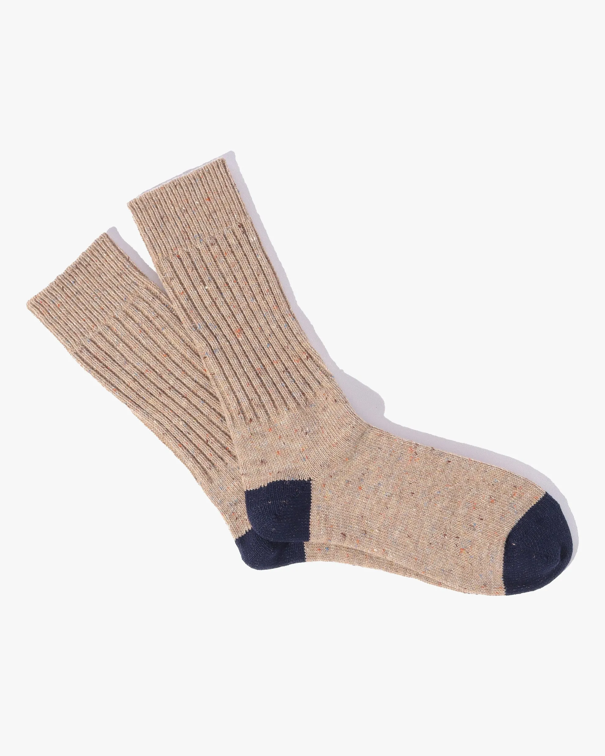 Anonymous Ism Tweed Nep Crew Socks - Beige