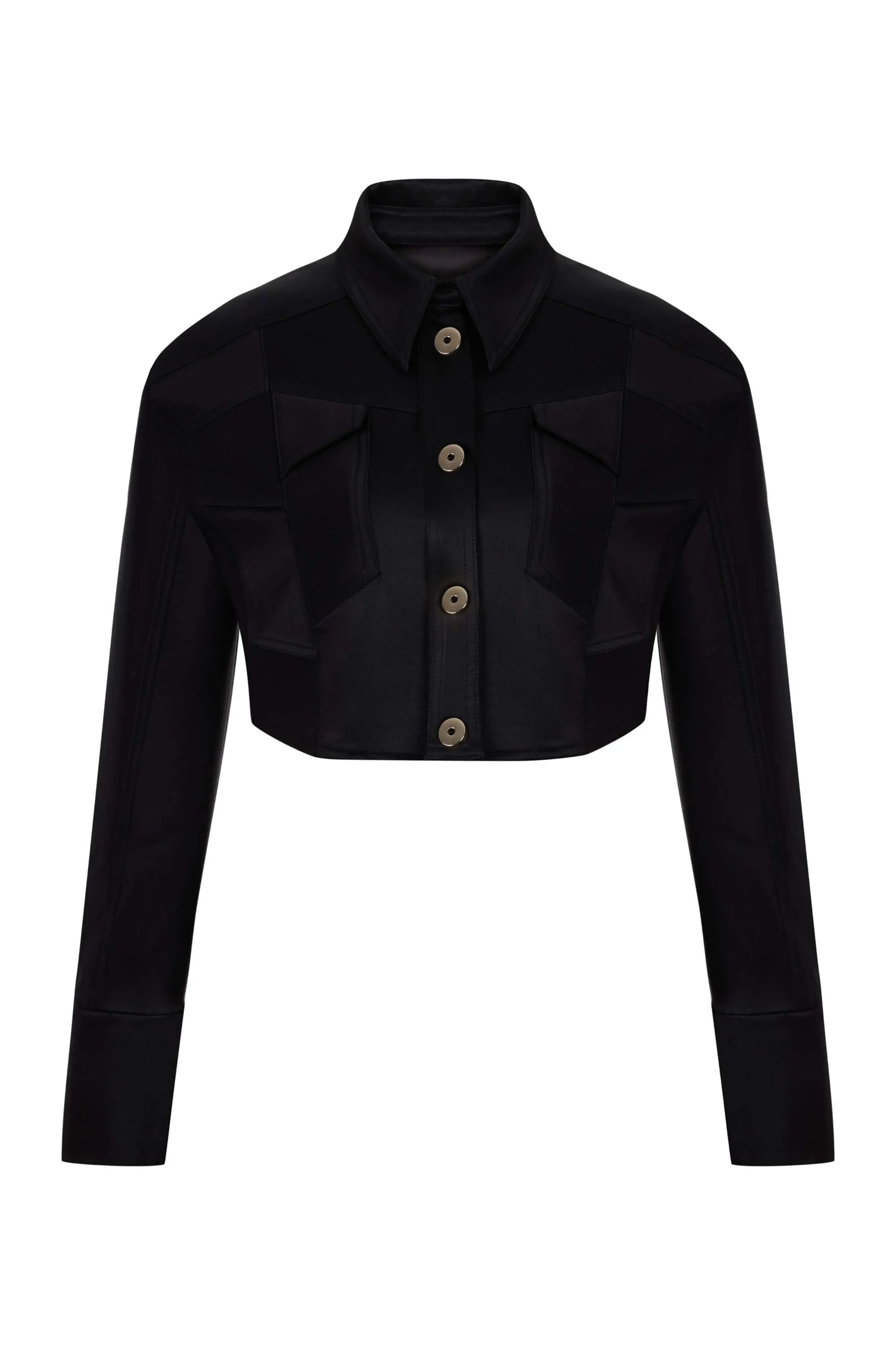 Asymmetric Pocket Crop Jacket