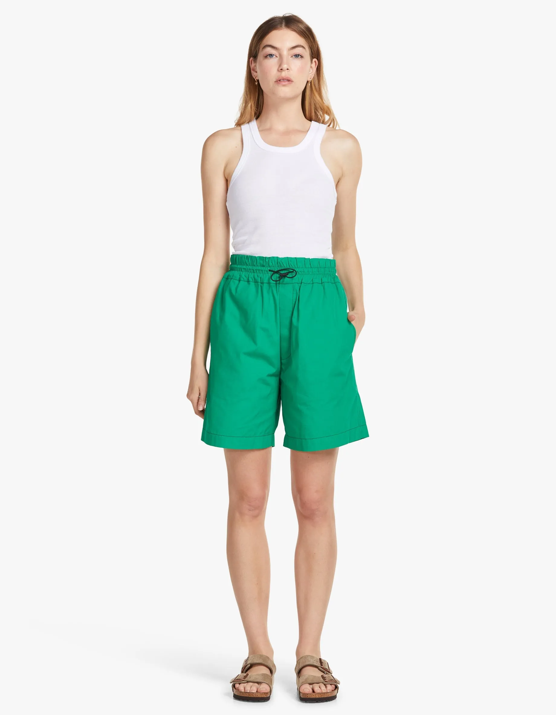 Athletic Poplin Short - Emerald