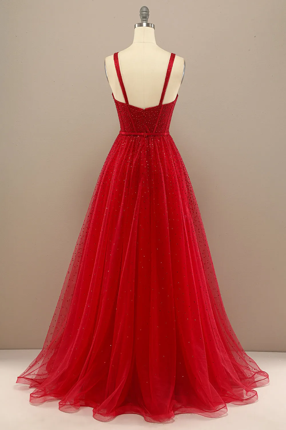 Beautiful Red Sweetheart Prom Dress with Beading