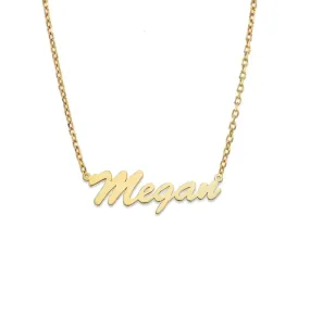 Better Jewelry Thin Cursive 10K Gold Nameplate Necklace