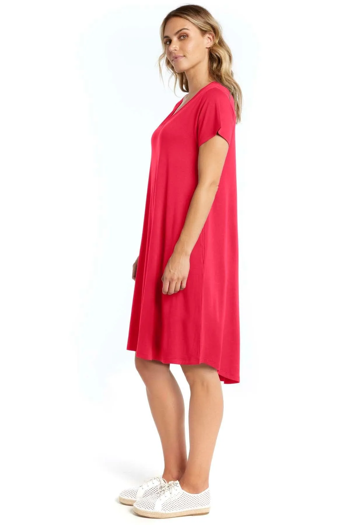 Betty Basics Brooke Mini Dress in Rose Red