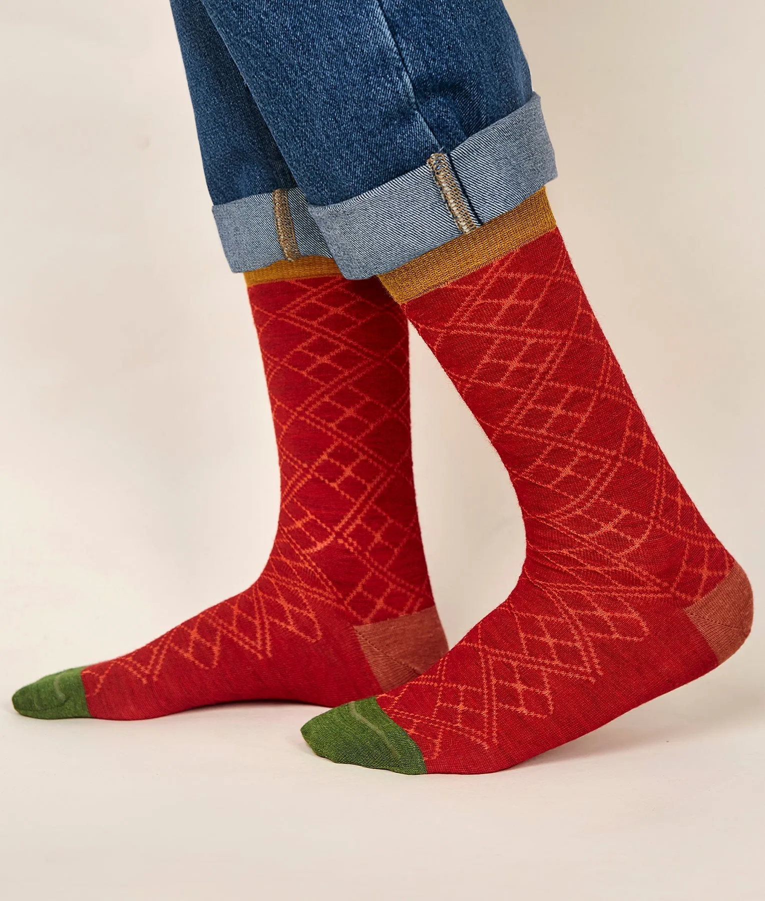 Bi Colour Jacquard Mens Socks