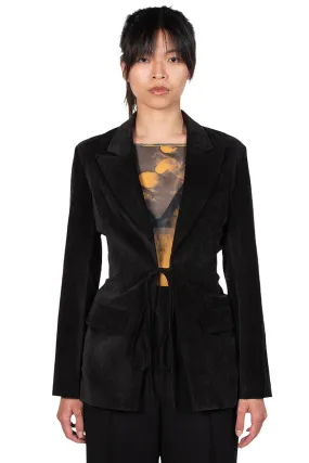 Black Velvet Drawstring Jacket