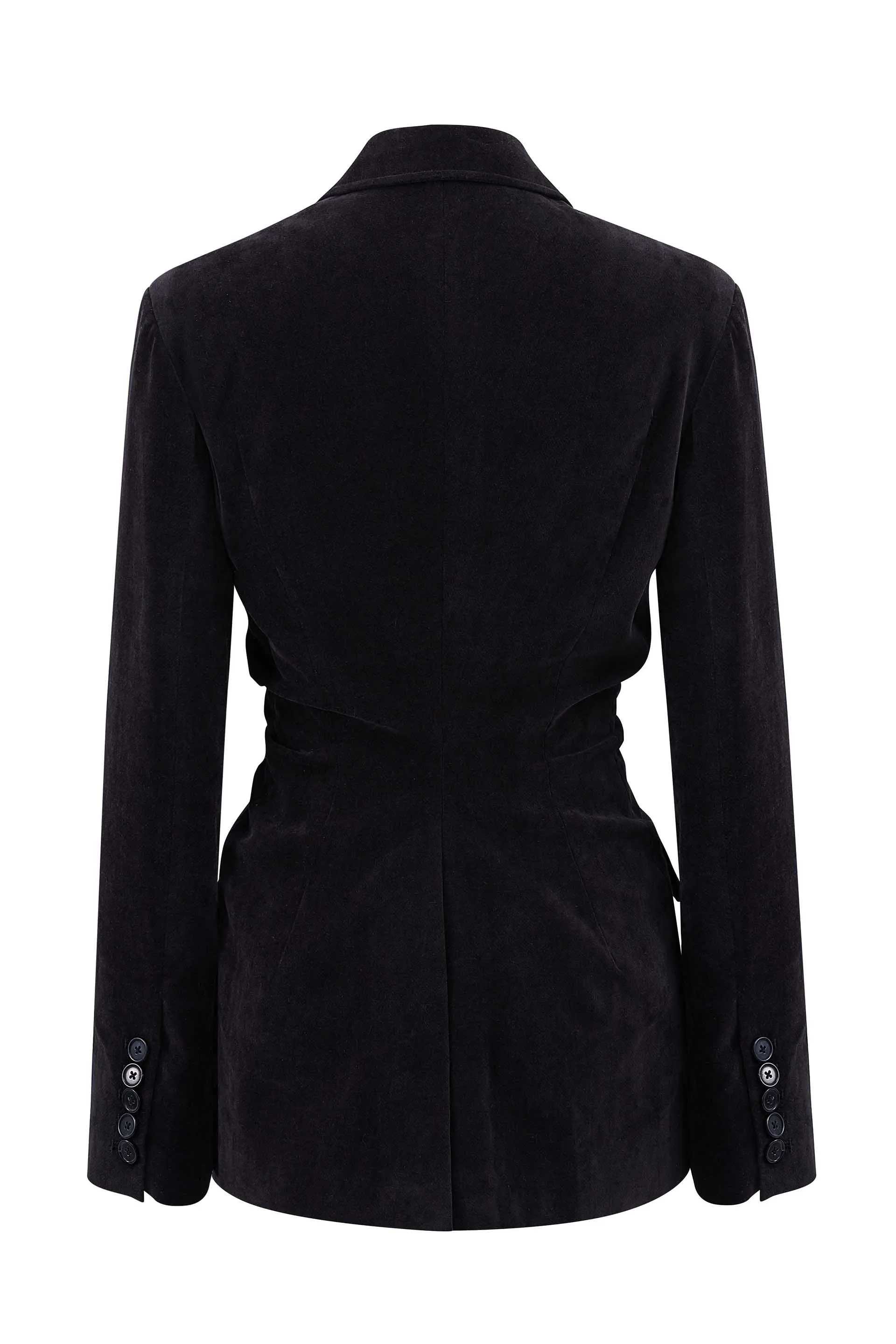 Black Velvet Drawstring Jacket