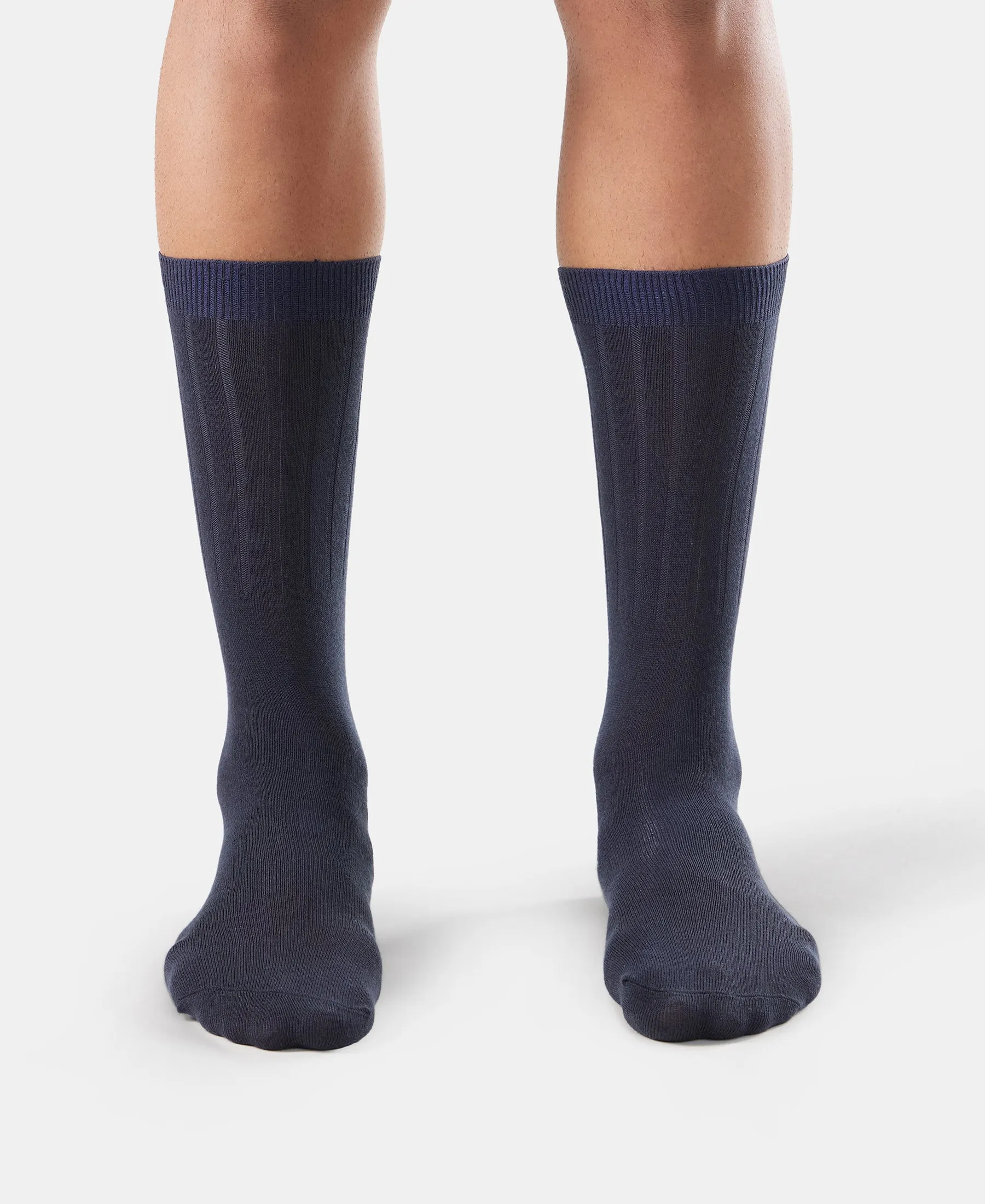 Blended Modal Stretch Crew Length Thermal Socks With StayFresh Treatment - Navy