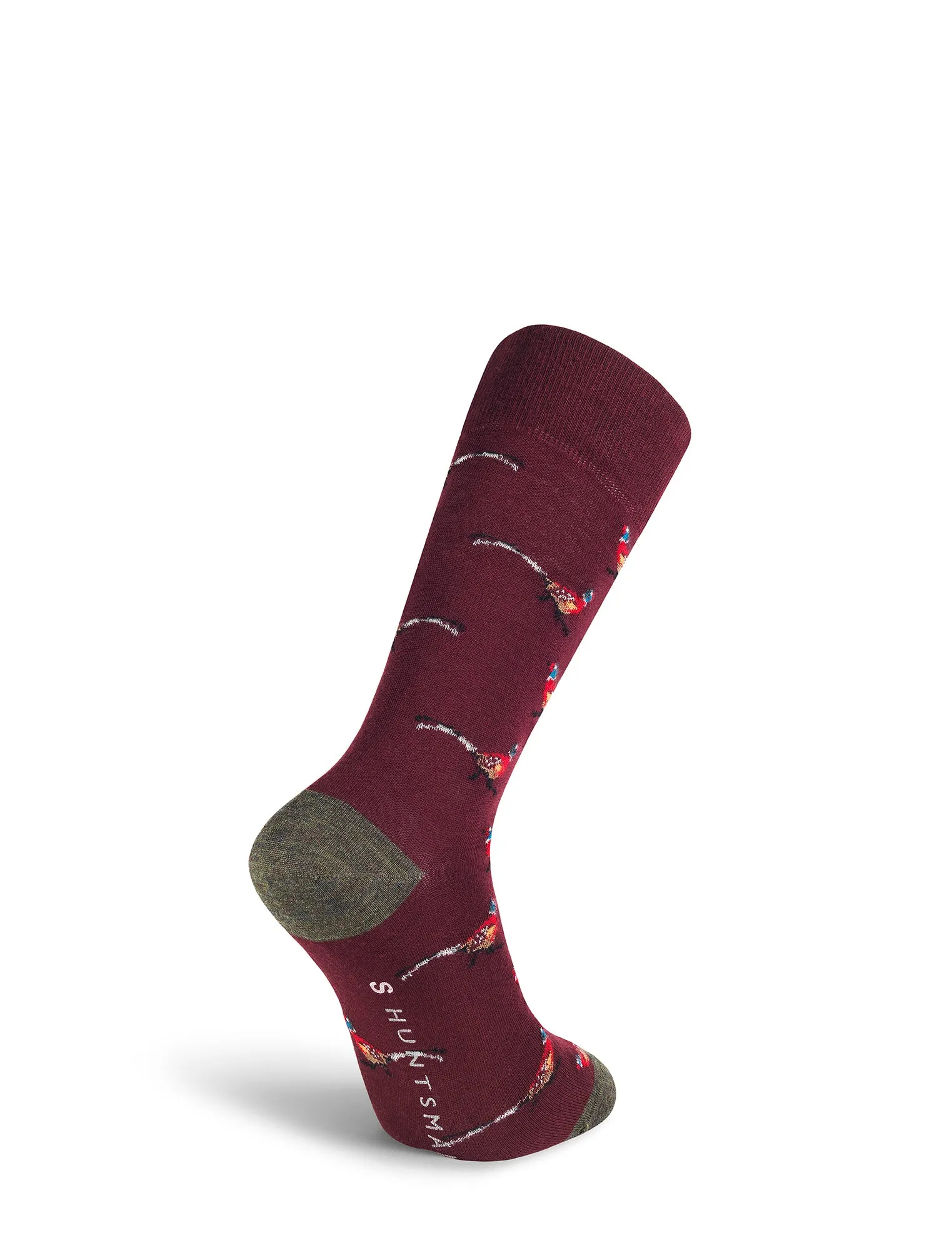 Burgundy Pheasant Wool Socks