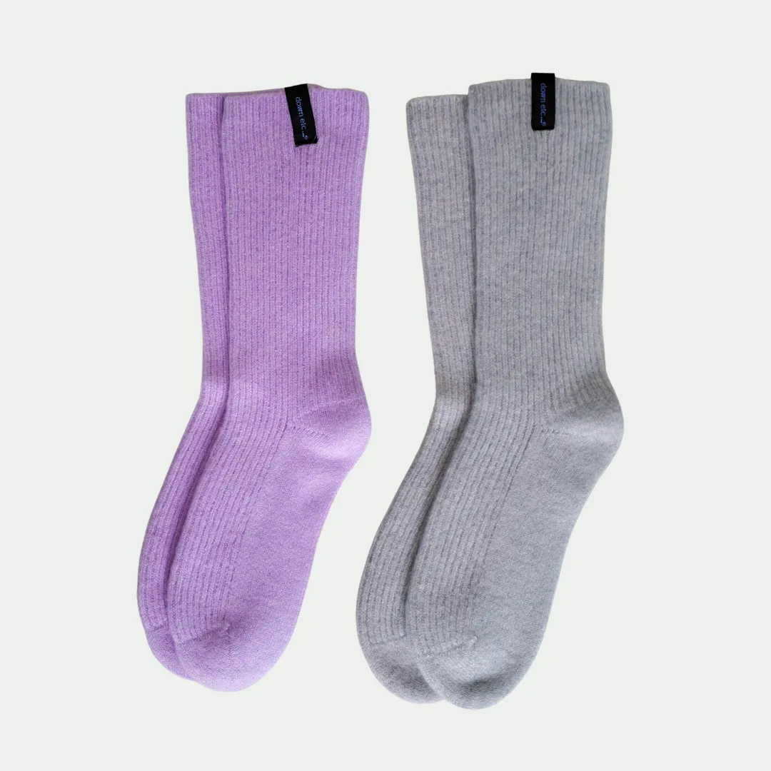 cashmere ribbed bed socks