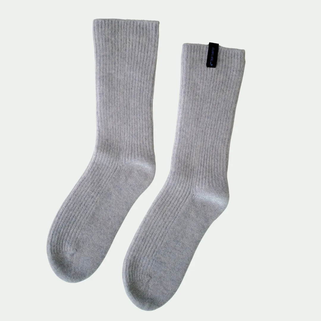 cashmere ribbed bed socks