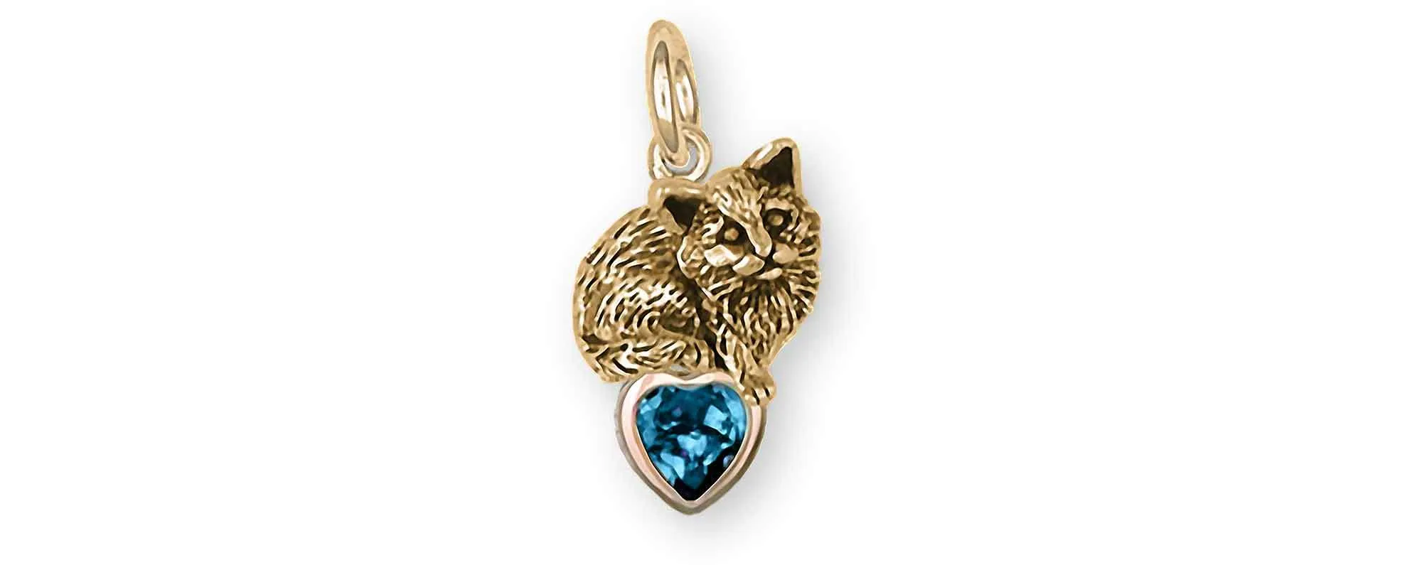 Cat Jewelry 14k Gold Handmade Cat Charm  MN4-SCG