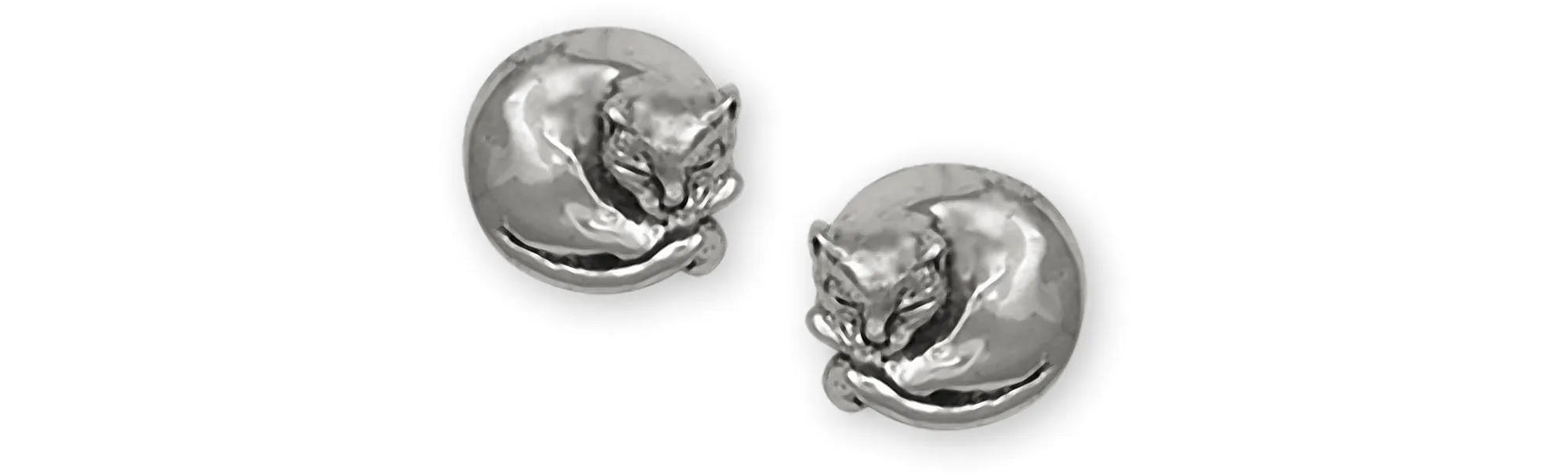 Cat Jewelry Sterling Silver Handmade Cat Earrings  CT38-E