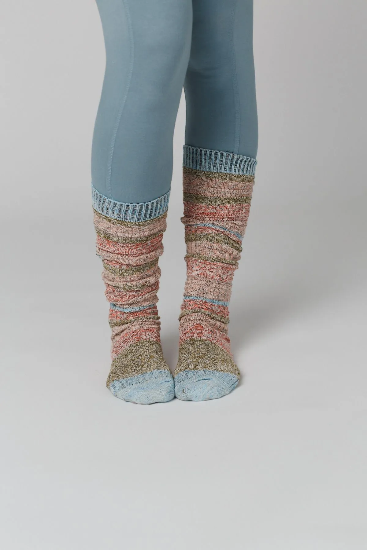 Cecily Stripe Socks - Blue