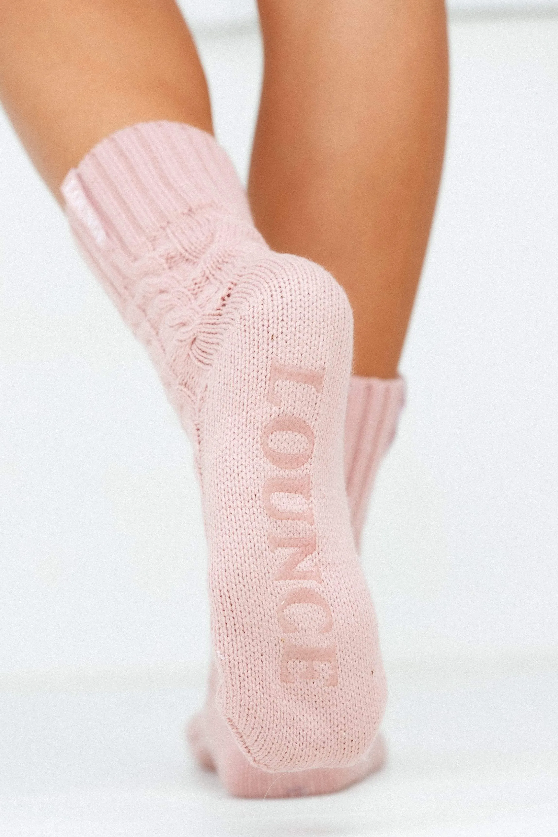 Cosy Knitted Socks - Pink