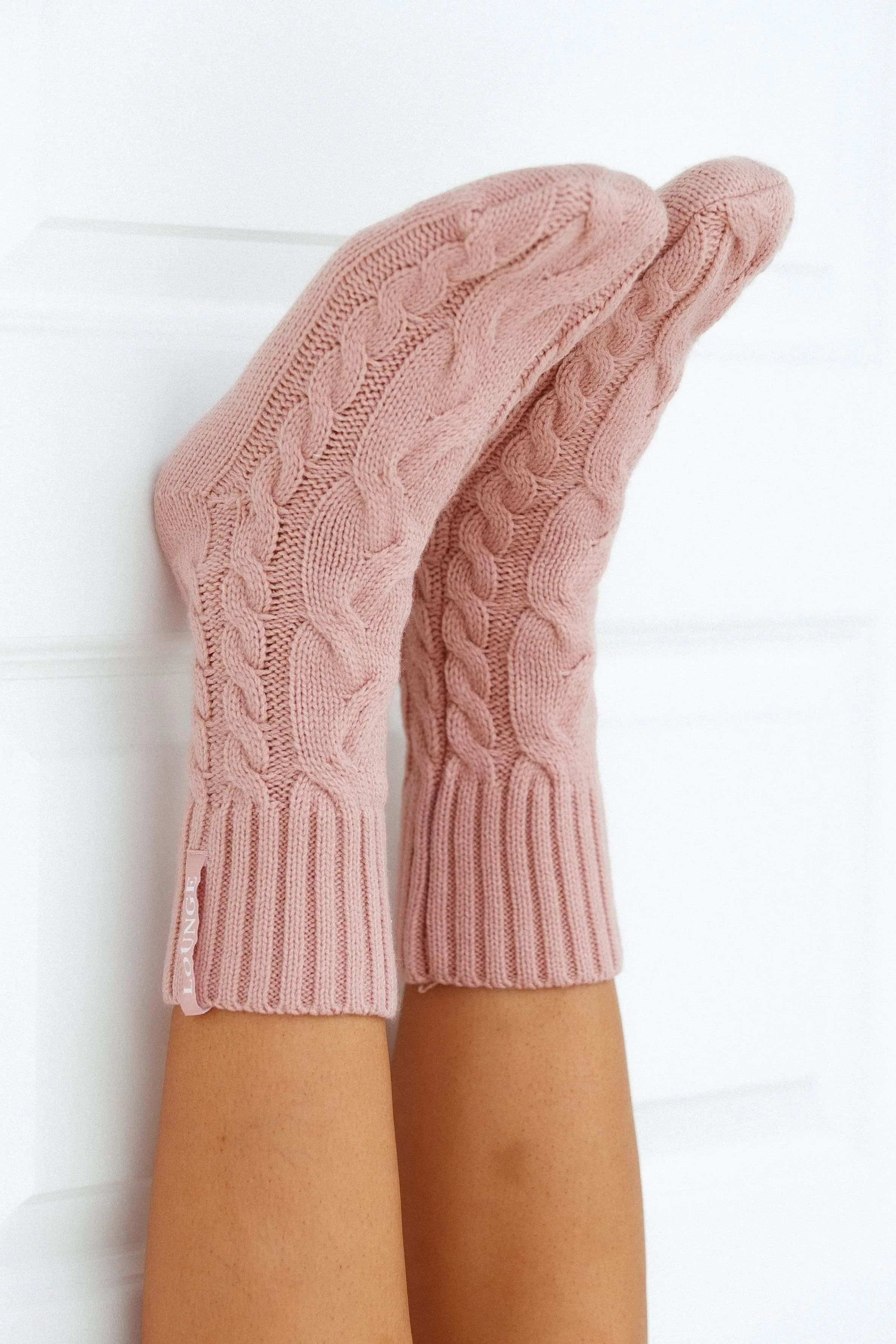 Cosy Knitted Socks - Pink