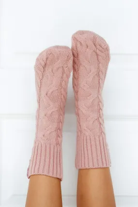 Cosy Knitted Socks - Pink