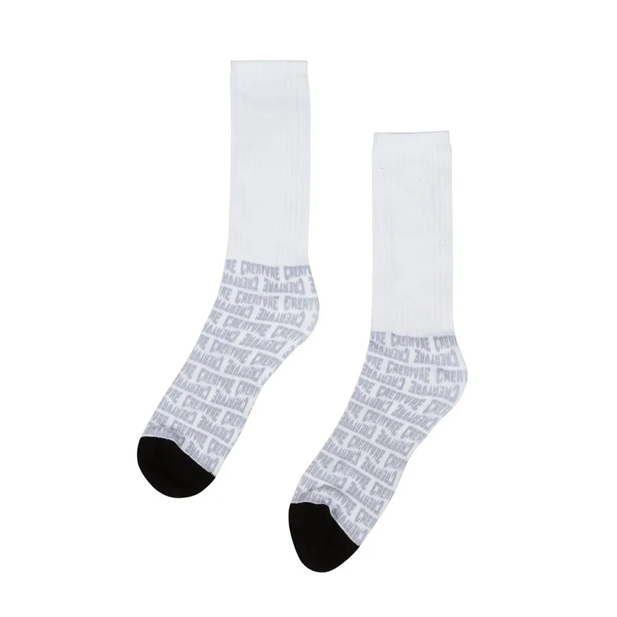 Creature Lurker Crew Socks White