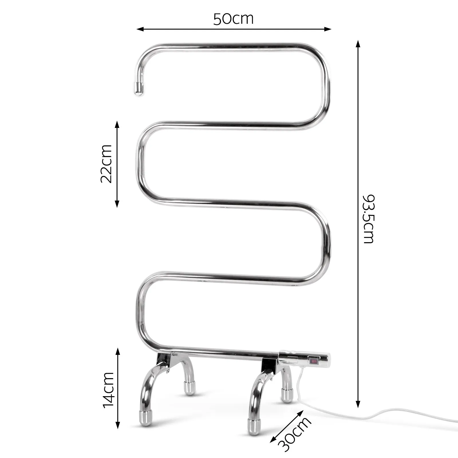 Devanti Electric Heated Towel Rail Rack 5 Bars Freestanding Clothes Dry Warmer