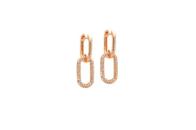 Diamond and 14k Gold Paperclip Earrings by Leela Grace Jewelry