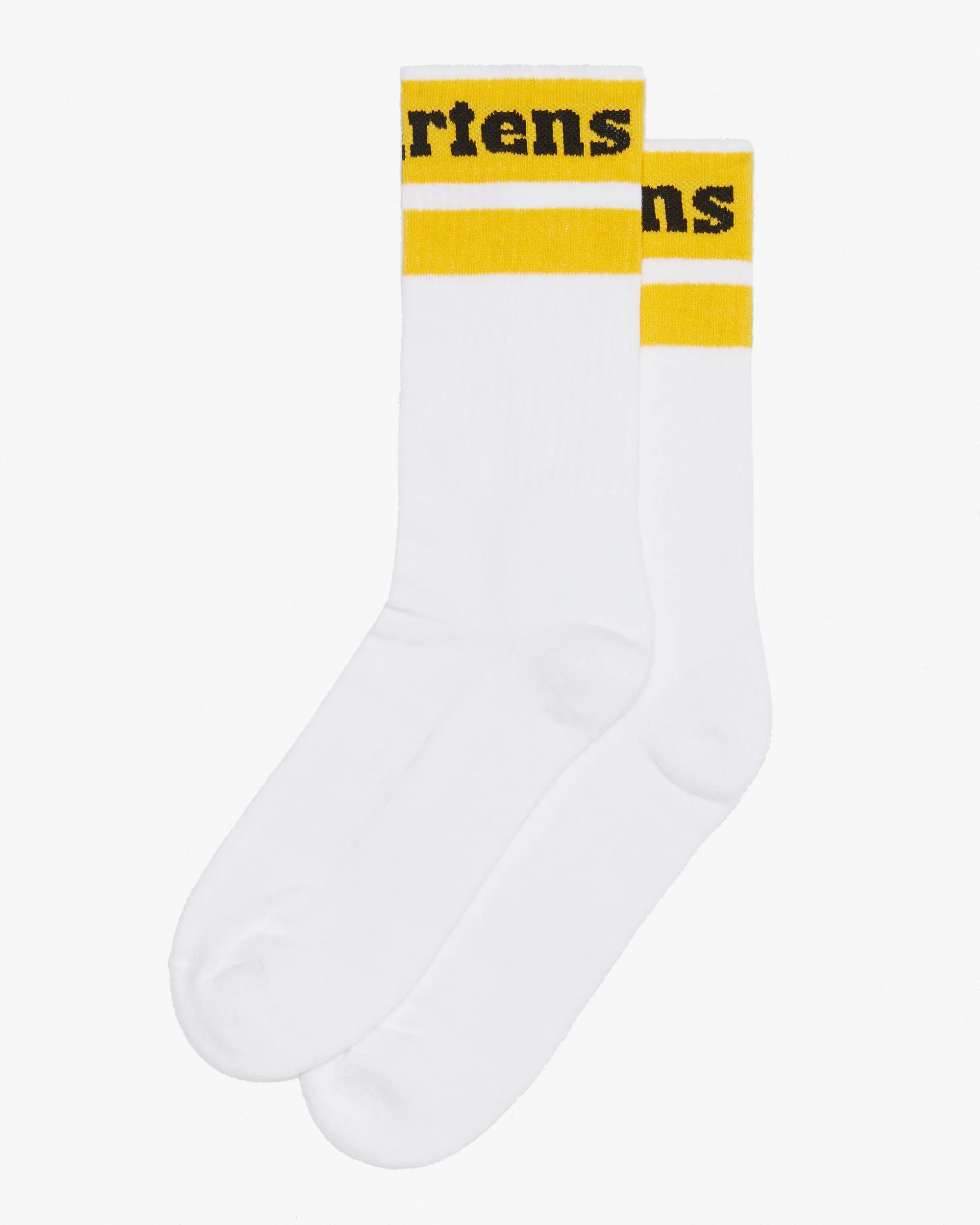 Dr Martens Athletic Logo Organic Cotton Blend Socks - White / Yellow