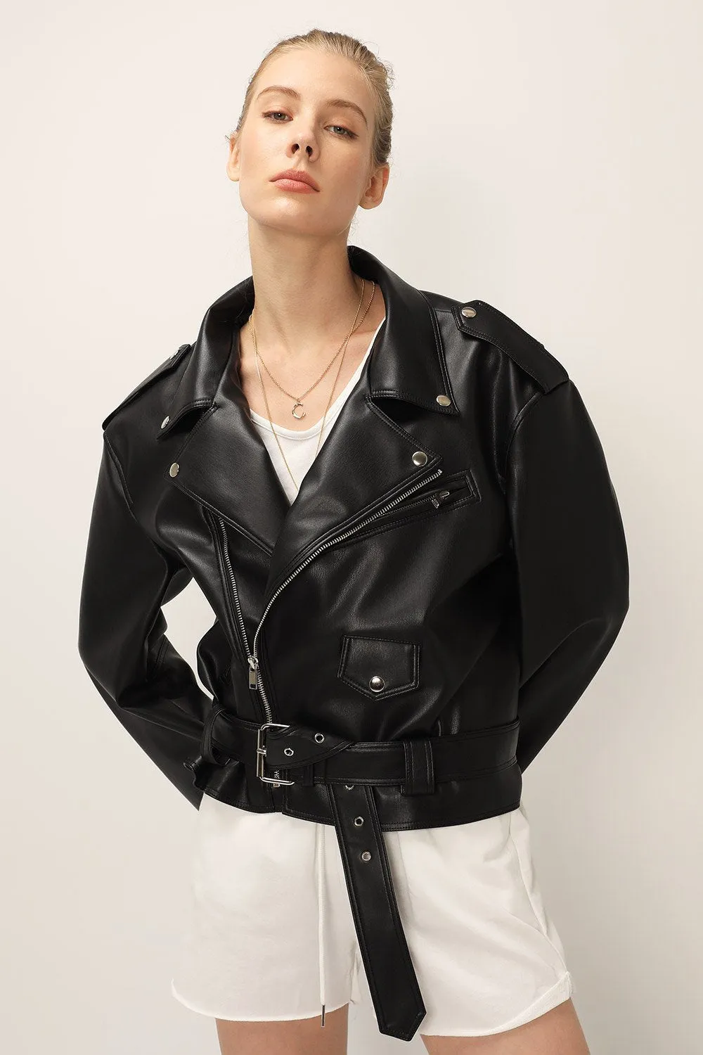 Emma Pleather Rider Jacket