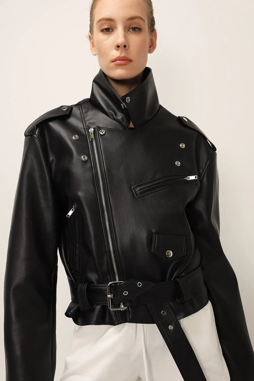 Emma Pleather Rider Jacket