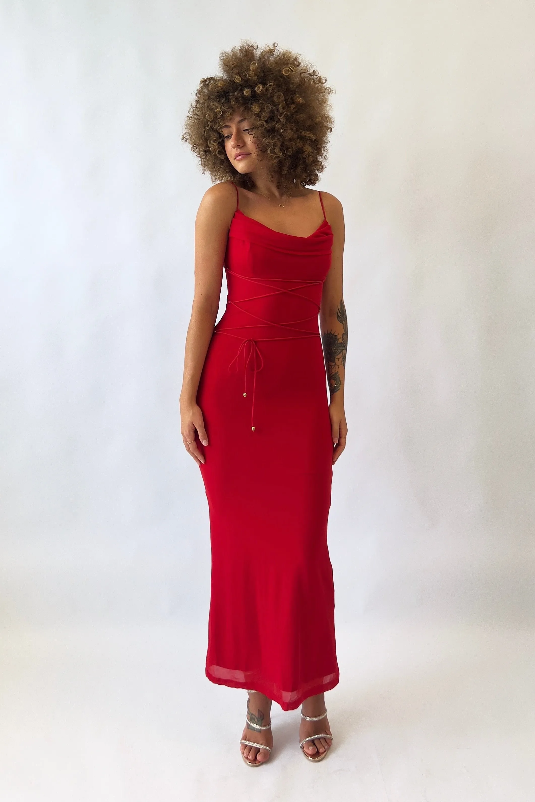 Evangeline Maxi Dress - Red