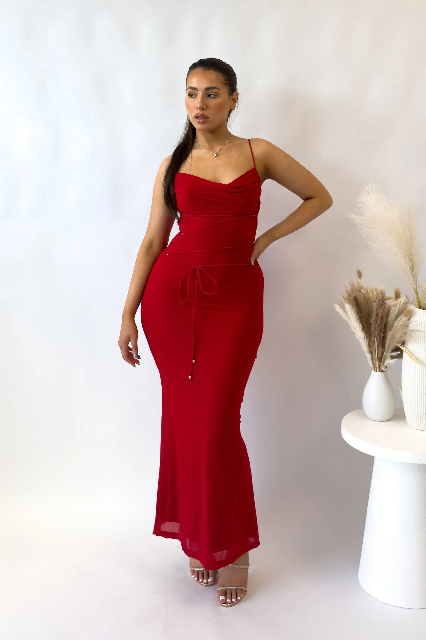 Evangeline Maxi Dress - Red