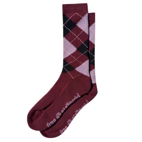 Frog Argyle Socks Maroon