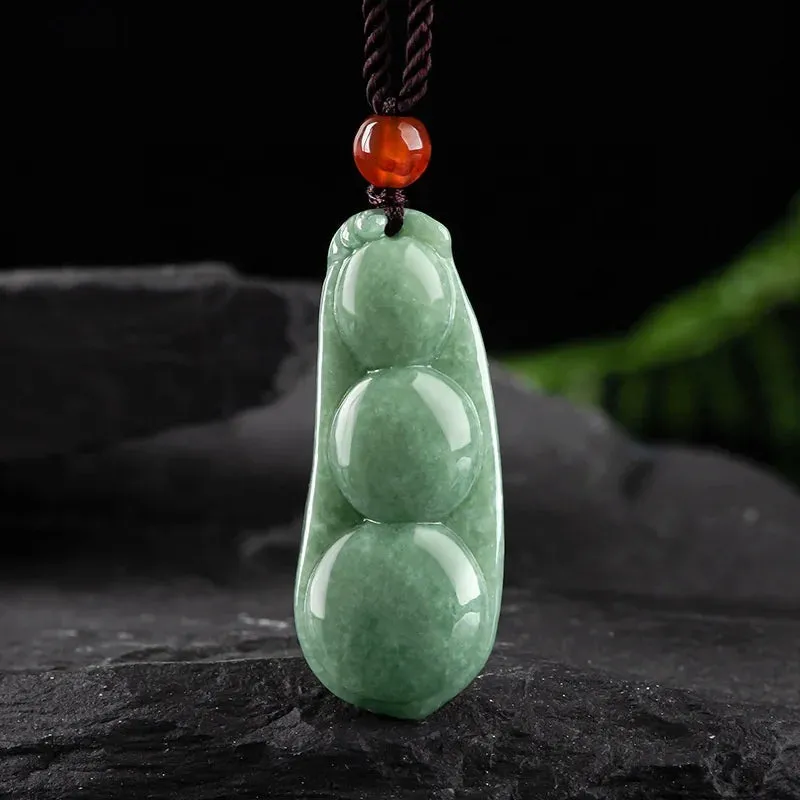 Genuine natural Jadeite jade beans pendant fashion women's  jewelry