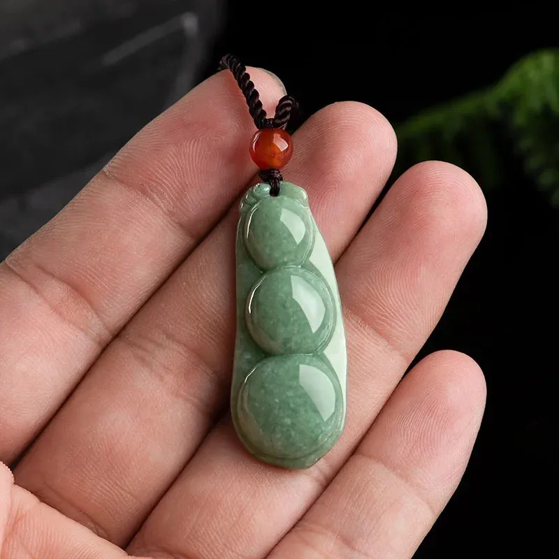 Genuine natural Jadeite jade beans pendant fashion women's  jewelry