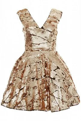 Gold Sequin Prom Dress