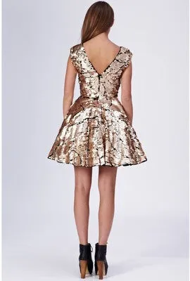 Gold Sequin Prom Dress