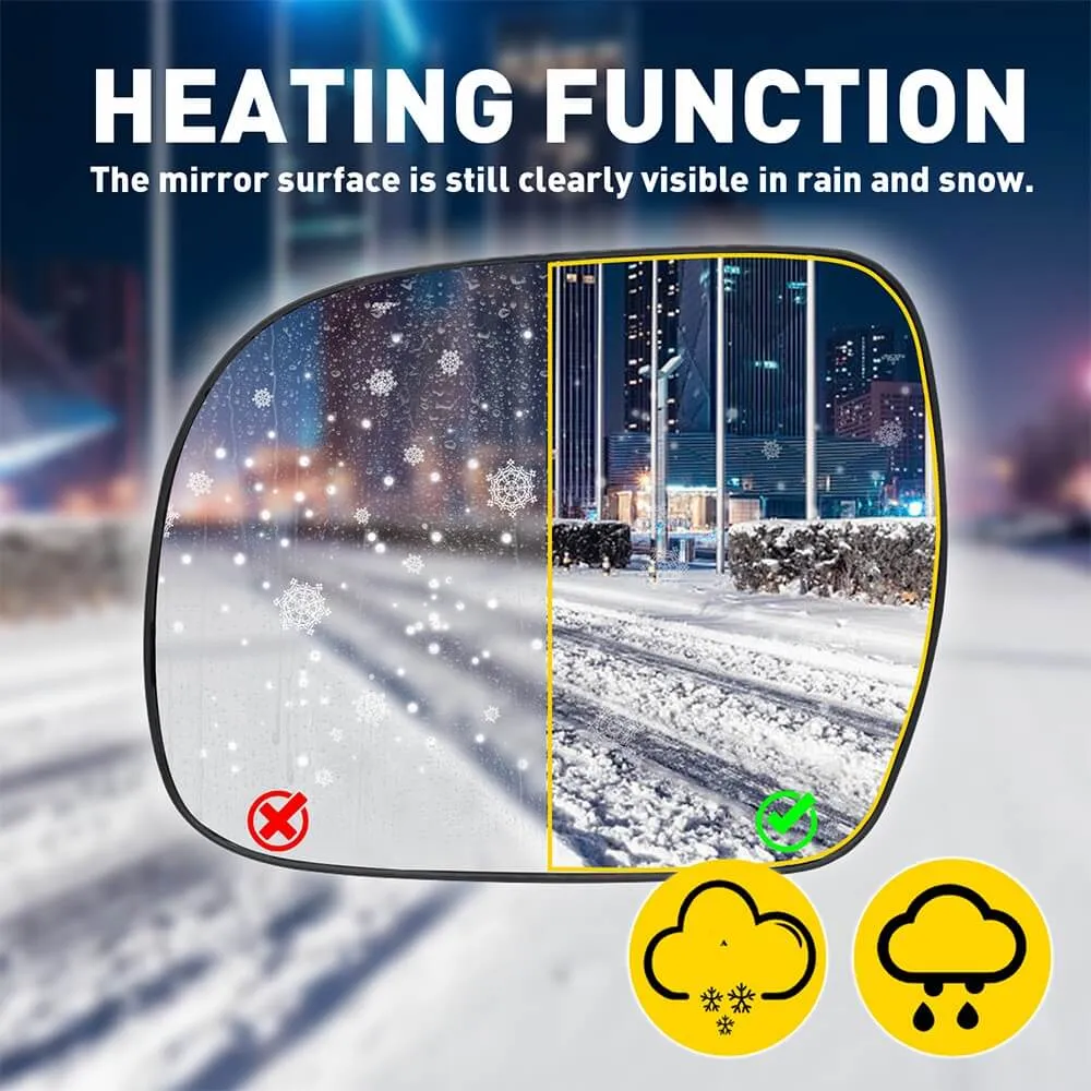 Heated Mirror Glass for 2004-2009 Lexus RX300 RX330 RX350 RX400H, Left and Right Side