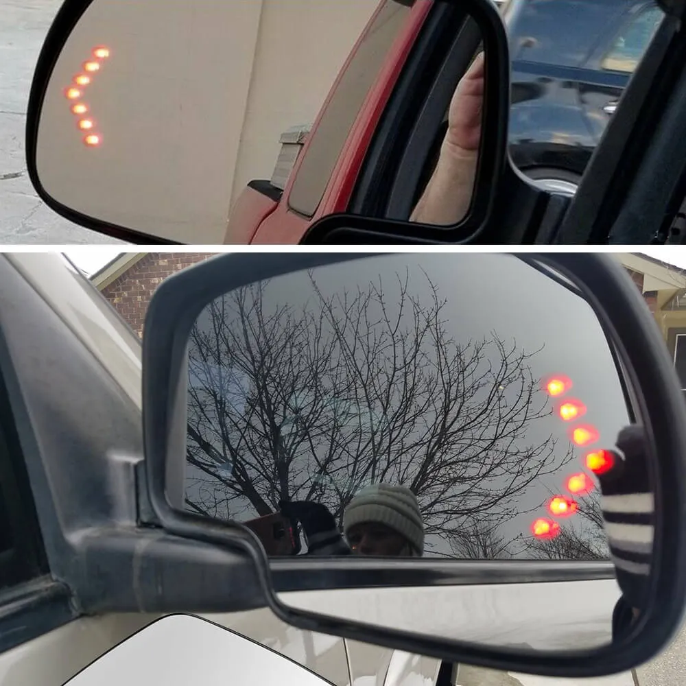 Heated Mirror Glass with Integrated Chevron-Style Turn Signal for 2003-2007 Cadillac, Chevrolet, GMC Models