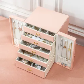 Jewelry box style light luxury ring earring storage box home jewelry box multi-layer large capacity jewelry box