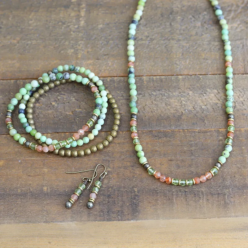 Joy and Good Luck Chrysoprase and Peridot Jewelry Bundle