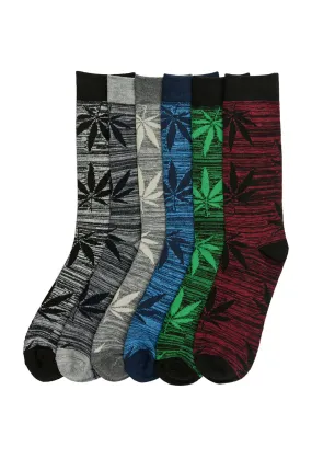 KNOCKER MEN'S DESIGN CREW SOCKS (SDLEAF)