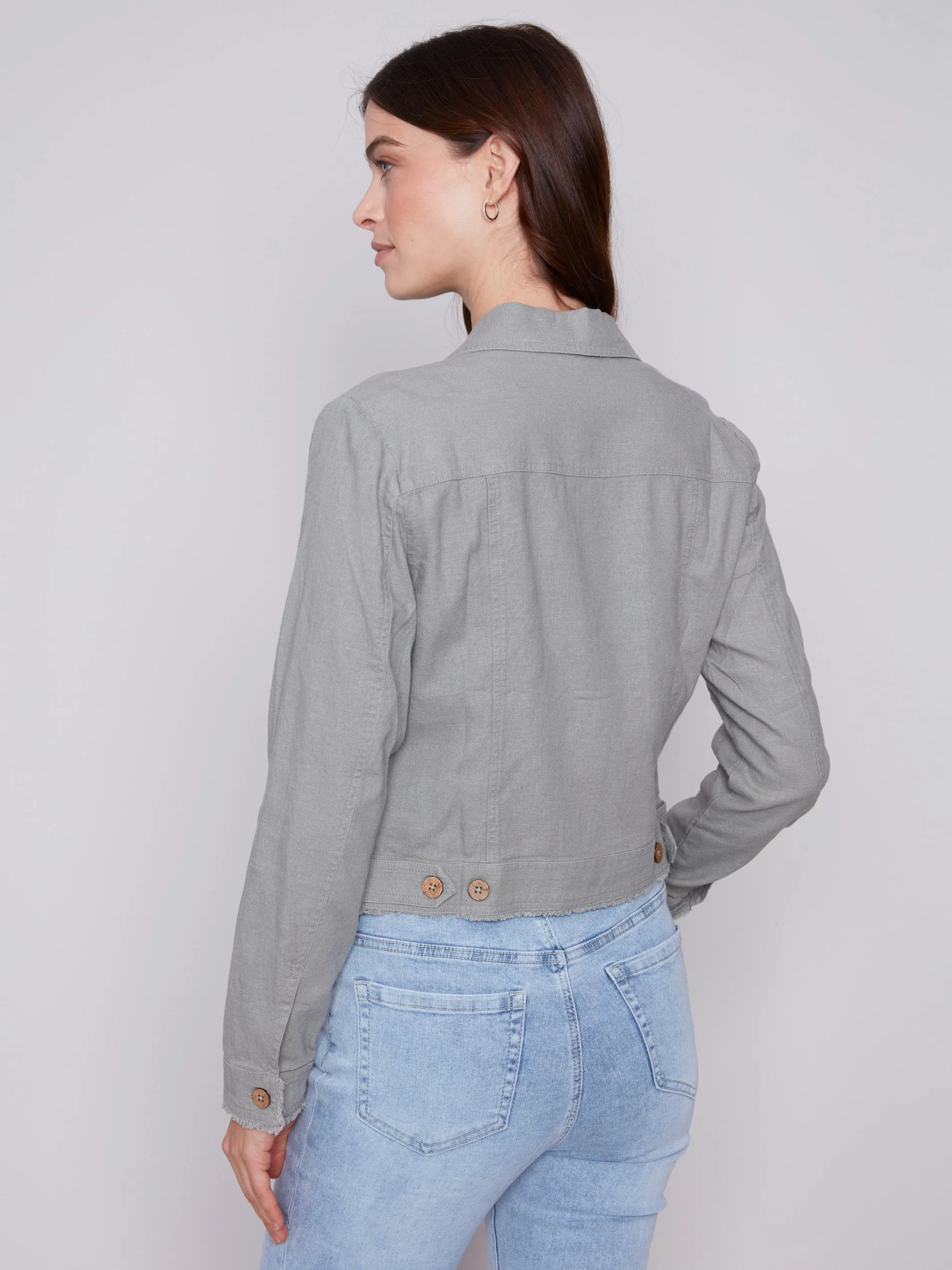 Linen Blend Jacket - Celadon