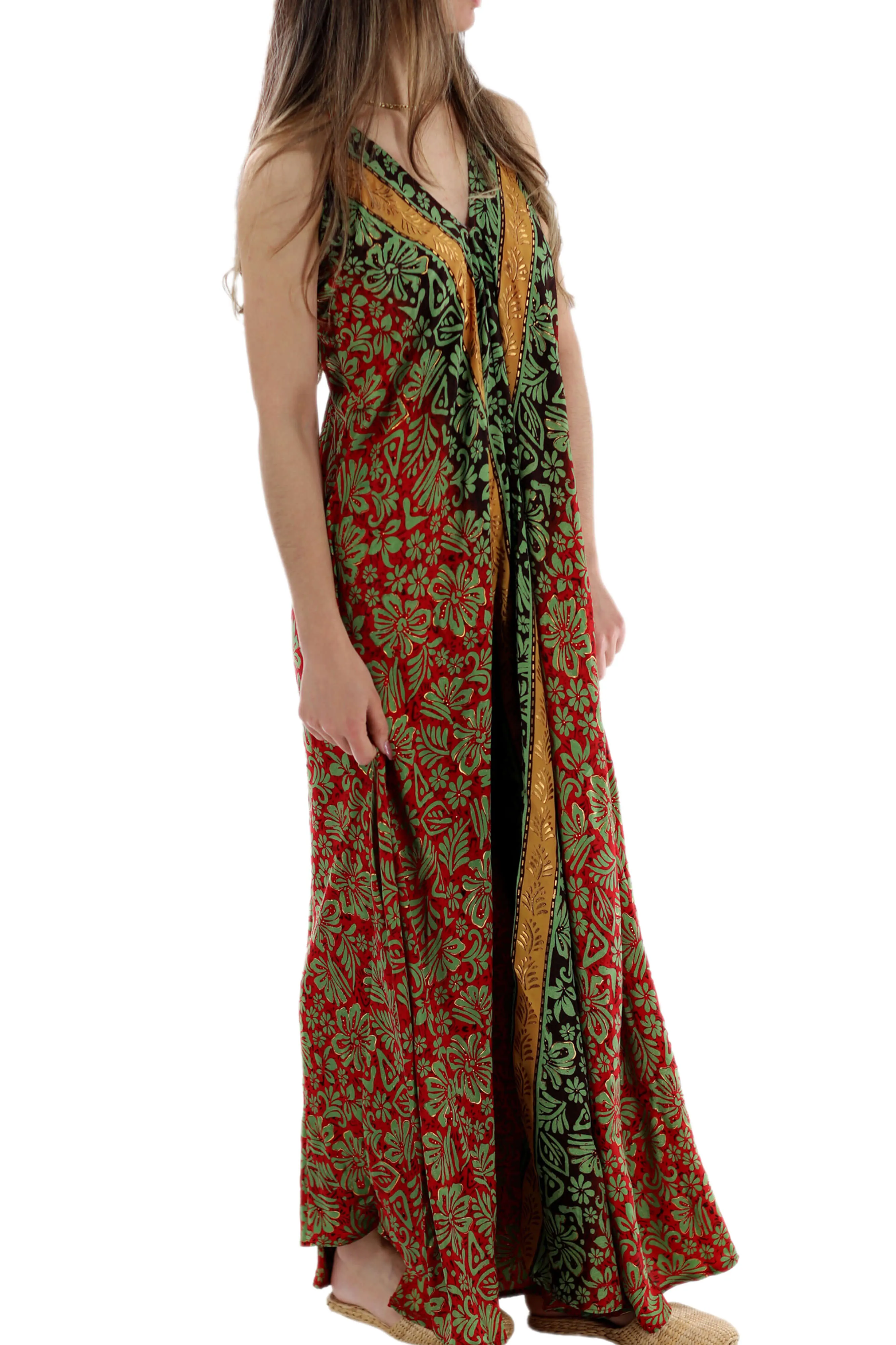 Long Flowy Floral 'Francesca' Maxi Dress in Red