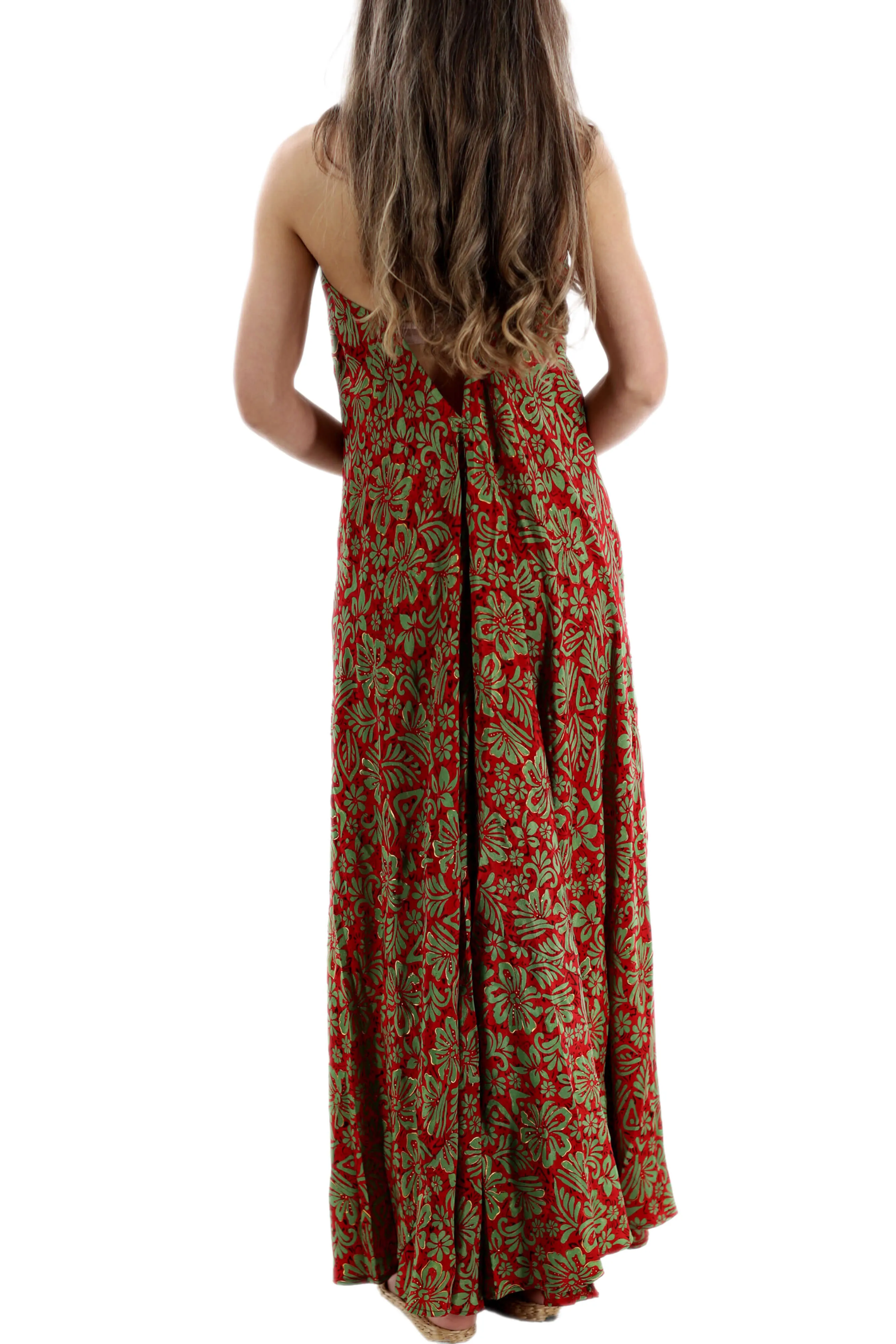 Long Flowy Floral 'Francesca' Maxi Dress in Red