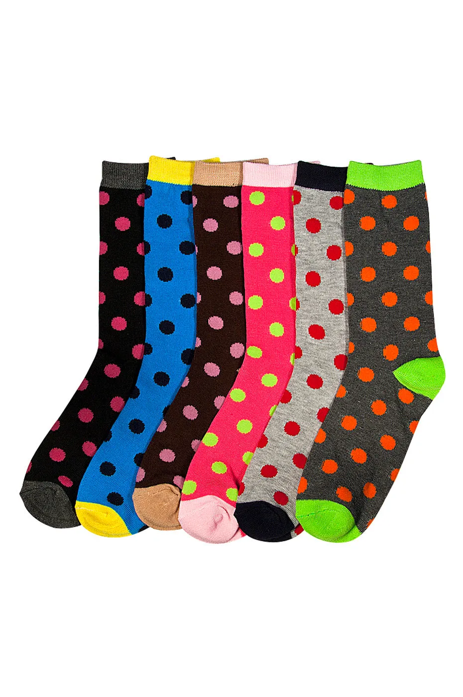 MAMIA LADIES DESIGN CREW SOCKS (POLKA)