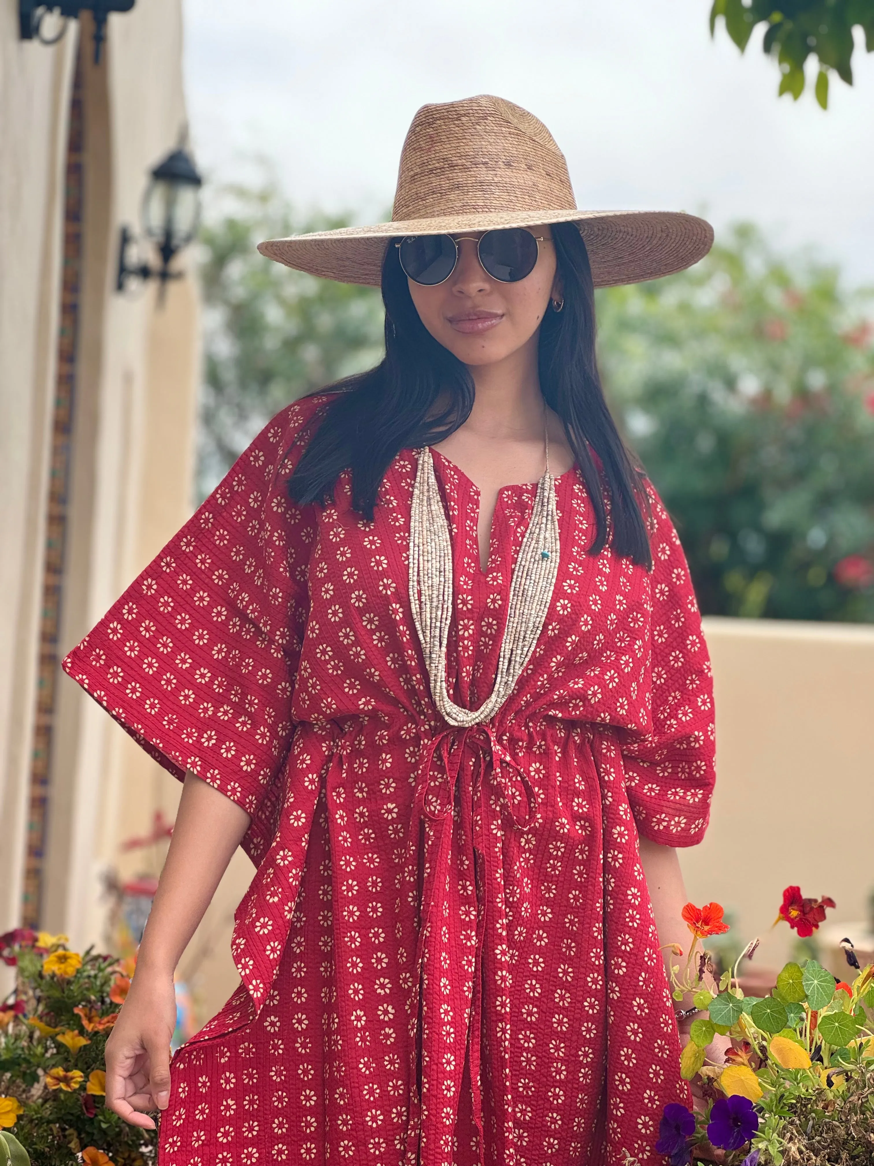 Manisha Red Midi Kaftan Dress